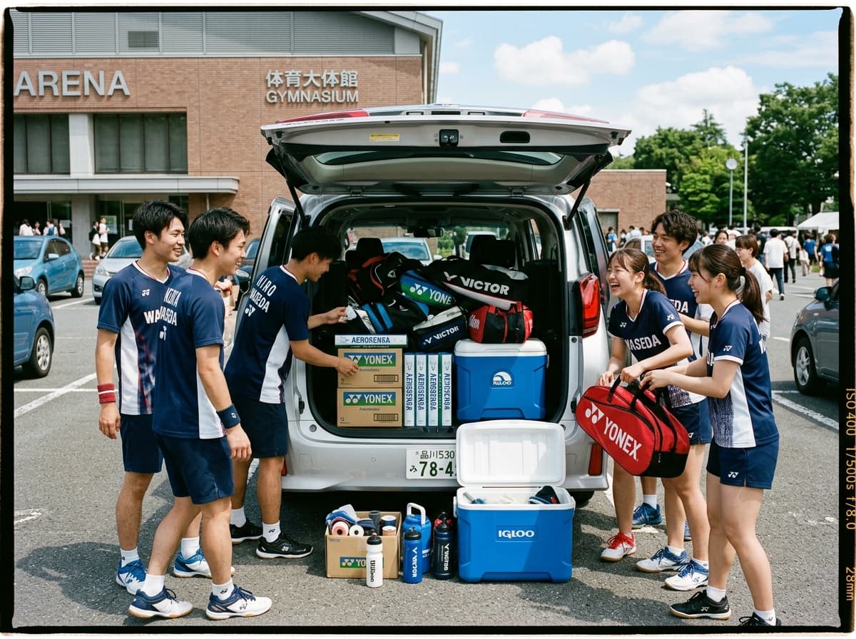 Smart ride-sharing for badminton expeditions.