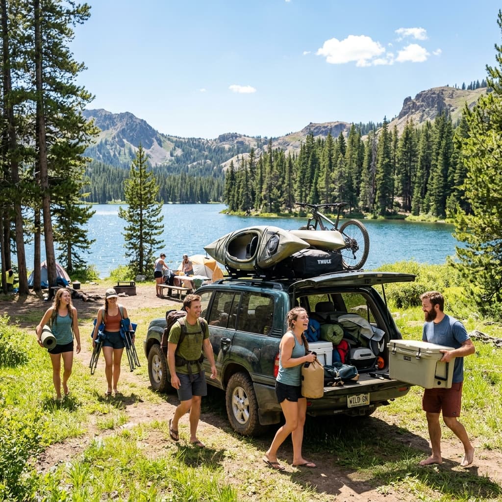Smart ride-sharing and cost splitting for camping & BBQ.
